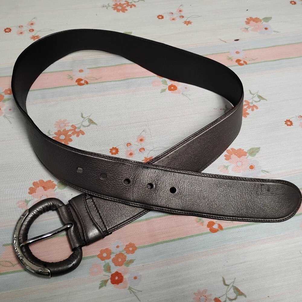 ❤️Womens PRADA Metallic Wide Belt Size 34/85